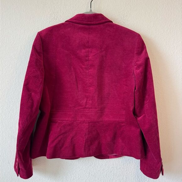 Talbots Woman’s Velvet Blazer Jacket 12P Burgundy One Button Holiday Career - Picture 4 of 6